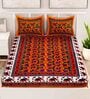 Muticolor Traditional 120 TC 100% Cotton Queen Bedsheet With 2 Pillow Covers