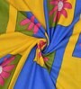 Yellow Abstract 120 TC Cotton Queen Sized Bedsheet with 2 Pillow Cover