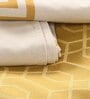 Yellow Geometric 144 TC 100% Cotton King Sized Bed Sheets with 2 Pillow Covers
