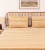 Yellow Traditional 144 TC Cotton 1 Double Bedsheet with 2 Pillow Cover