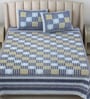 Yellow Traditional 180 TC Cotton Printed Bedsheet With Two Pillow Covers For Queen Bed (Block  Printed ,Yellow ,153 GSM)