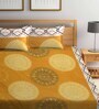 Yellow Traditional 300 TC Cotton Blend Queen Sized Bed Sheets with 2 Pillow Covers