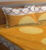 Yellow Traditional 300 TC Cotton Blend Queen Sized Bed Sheets with 2 Pillow Covers