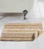 Yellow Stripe Cotton 19x27 Inches AntiSkid Bath Mat
