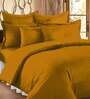 Yellow Solid TC 300 Cotton Double Bed Sheet With 2 Pillow Covers