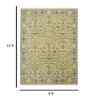 Yellow Traditional Wool 9x12 Feet Handmade Rectangle Carpet