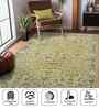 Yellow Traditional Wool 9x12 Feet Handmade Rectangle Carpet