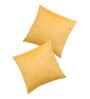Yellow Velevt Solids 16x16 inches  Regular Cushion Covers  (2Pcs)