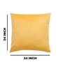Yellow Velevt Solids 24x24 inches  Large Cushion Covers  (2Pcs)