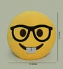 Yellow Emoji Velvet 14 x 14 inch Decorative Cushion