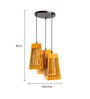 Yellow Wood 3 Light Cluster Hanging Lights