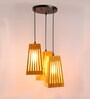 Yellow Wood 3 Light Cluster Hanging Lights