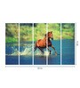 Yellow Wood Multiple Frames Beautiful Running Horses Vastu Art Panels