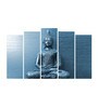 Blue Wood Multiple Frames Buddha Beautiful Art Panels