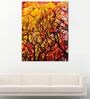 Yellow Wooden Framed Printed Beautiful Autumn Wood Canvas Art Print