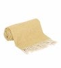 Yellow Wool Plain Solid Pattern 68 x 52 Inch Throw
