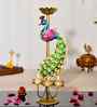 Multicolor Metal Peacock Tea Light Holder