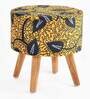 Yellow Fabric Seating Stool in Yellow Colour
