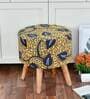 Yellow Fabric Seating Stool in Yellow Colour