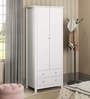 Yemon 2 Door Wardrobe With 2 Drawers In White Finish