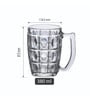 Yera Glass Premium Beer Mugs with Handle, 375 Ml, Set of 1, Line Design Large Heavy Mug for Drinking Wheat Beer, Stein, Ale, Multi-Use Freezer Safe, Pack of 1