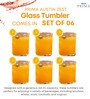 Yera Prima Austin Zest Designer Tumbler Set of 6, 210 ml Each | Transparent | Hot & Cold Drinks, Juice, Cocktail, Milkshake, Smoothie | Ideal for Home, Party, Restaurant, Gifting | Special Occasions