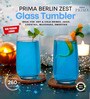 Yera Prima Berlin Zest Designer Tumbler Set of 6, 260 ml Each | Transparent | Hot & Cold Drinks, Juice, Cocktail, Milkshake, Smoothie | Ideal for Home, Party, Restaurant, Gifting | Special Occasions