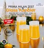 Yera Prima Milan Zest Designer Tumbler Set of 6, 235 ml Each | Transparent | Hot & Cold Drinks, Juice, Cocktail, Milkshake, Smoothie | Ideal for Home, Party, Restaurant, Gifting