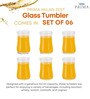 Yera Prima Milan Zest Designer Tumbler Set of 6, 235 ml Each | Transparent | Hot & Cold Drinks, Juice, Cocktail, Milkshake, Smoothie | Ideal for Home, Party, Restaurant, Gifting