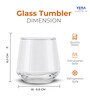 Yera Prima Oak Water, Juice, Cocktail Glasse Premium Stylish Old Fashion Rocks Tumblers Lead-Free Whiskey Glasses for Scotch Bourbon Cognac Brandy Cocktail Whiskey | Set of 6 | 260 ML | Transparent
