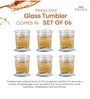 Yera Prima Oak Water, Juice, Cocktail Glasse Premium Stylish Old Fashion Rocks Tumblers Lead-Free Whiskey Glasses for Scotch Bourbon Cognac Brandy Cocktail Whiskey | Set of 6 | 295 ML | Transparent