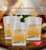 Yera Prima Oak Water, Juice, Cocktail Glasse Premium Stylish Old Fashion Rocks Tumblers Lead-Free Whiskey Glasses for Scotch Bourbon Cognac Brandy Cocktail Whiskey | Set of 6 | 295 ML | Transparent