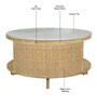 Yesemia Mango  Wood Coffee Table In Natural Finish With Porcelain Top
