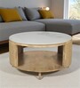 Yesemia Mango  Wood Coffee Table In Natural Finish With Porcelain Top