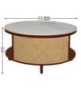 Yesemia Mango Wood Coffee Table In Honey Oak Finish With Porcelain Top