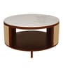 Yesemia Mango Wood Coffee Table In Honey Oak Finish With Porcelain Top