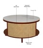 Yesemia Mango Wood Coffee Table In Honey Oak Finish With Porcelain Top