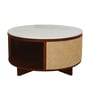 Yesemia Mango Wood Coffee Table In Honey Oak Finish With Porcelain Top