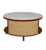 Yesemia Mango Wood Coffee Table In Honey Oak Finish With Porcelain Top