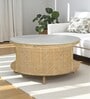 Yesemia Mango Coffee Table In Natural Finish With Porcelain Top