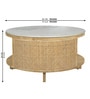 Yesemia Mango Coffee Table In Natural Finish With Porcelain Top