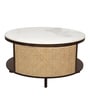 Yesemia Mango Coffee Table In Walnut Finish With Porcelain Top
