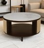 Yesemia Mango Coffee Table In Walnut Finish With Porcelain Top