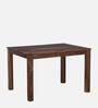 Zeven Sheesham Wood 4 Seater Dining Table in Scratch Resistant Rustic Teak Finish