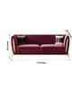 Ylva Boucle 3 Seater Sofa In Burgundy Colour