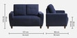 Yolo Fabric 2 Seater Sofa in Berry Blue Colour