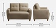 Yolo Fabric 2 Seater Sofa in Coco Brown Colour