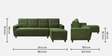 Yolo Fabric LHS Sectional Sofa in Avocado Green Colour