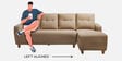 Yolo Fabric LHS Sectional Sofa in Coco Brown Colour