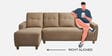 Yolo Fabric RHS Sectional Sofa in Coco Brown Colour